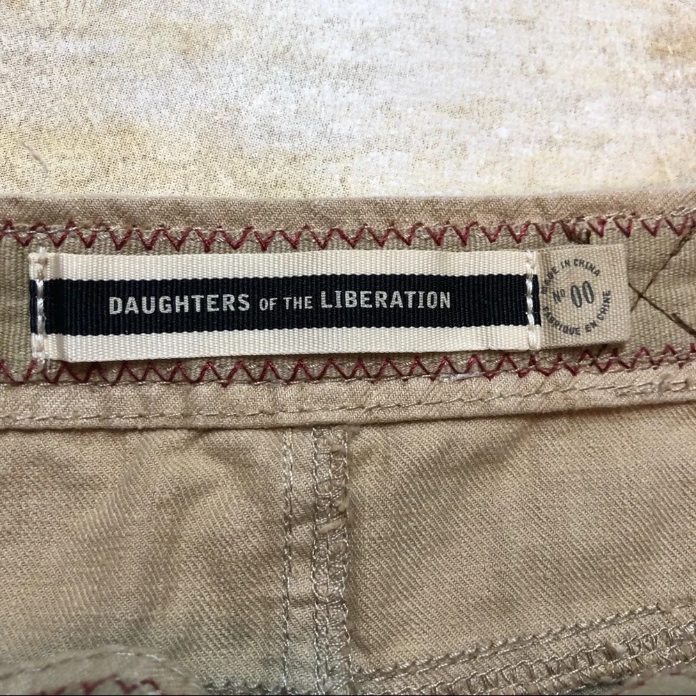 Anthropologie Daughters of the Liberation Tan Cotton Linen Blend Skirt